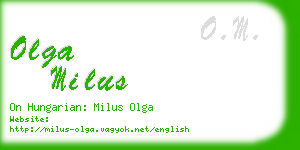 olga milus business card